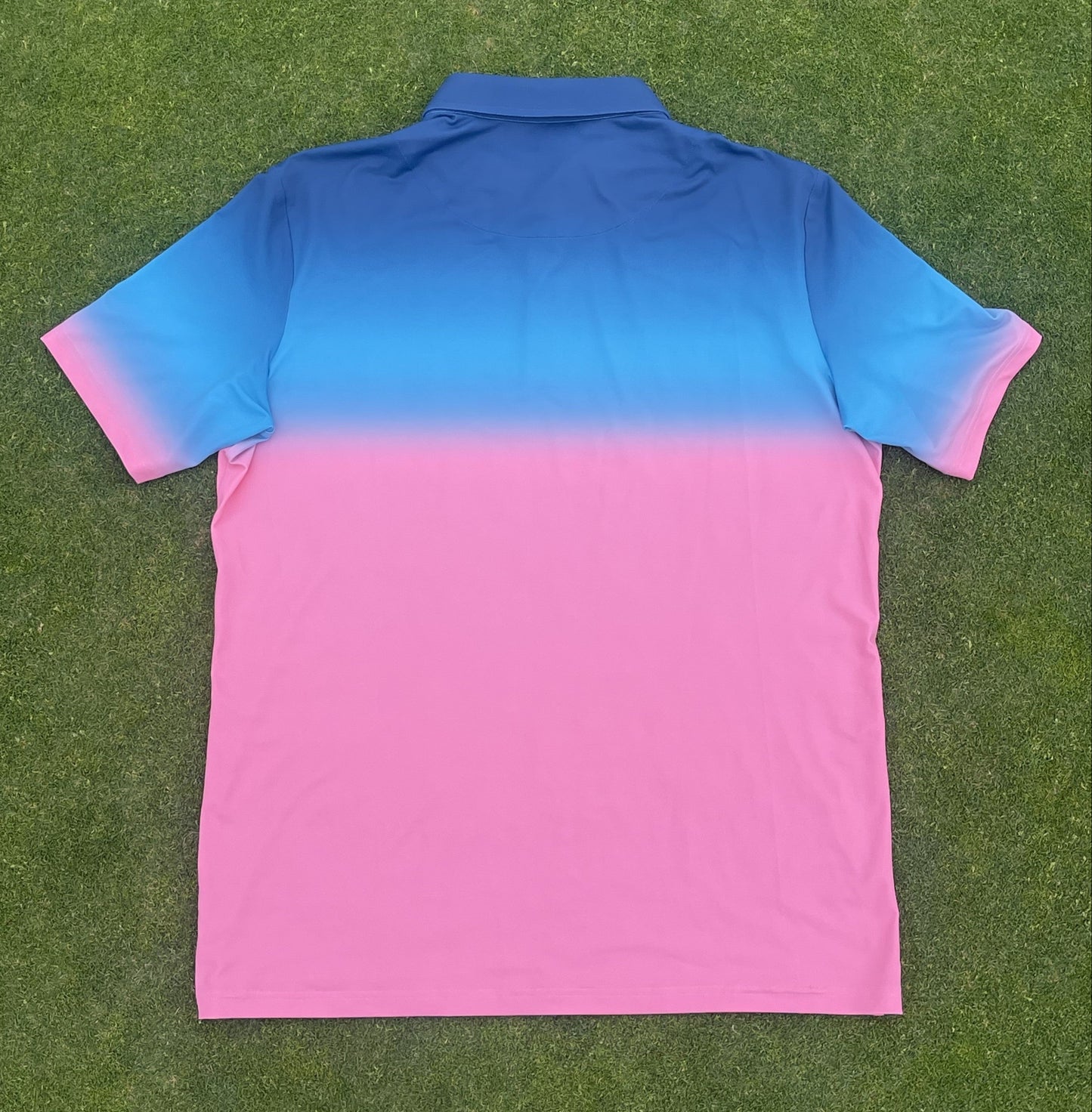 Gradient blue to pink polo