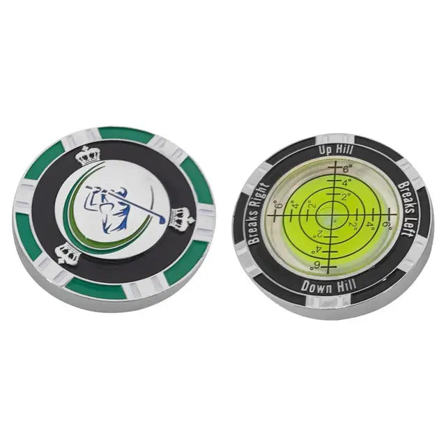 Alignment Golf Ball Marker With Slope Reader