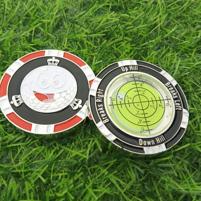 Alignment Golf Ball Marker With Slope Reader